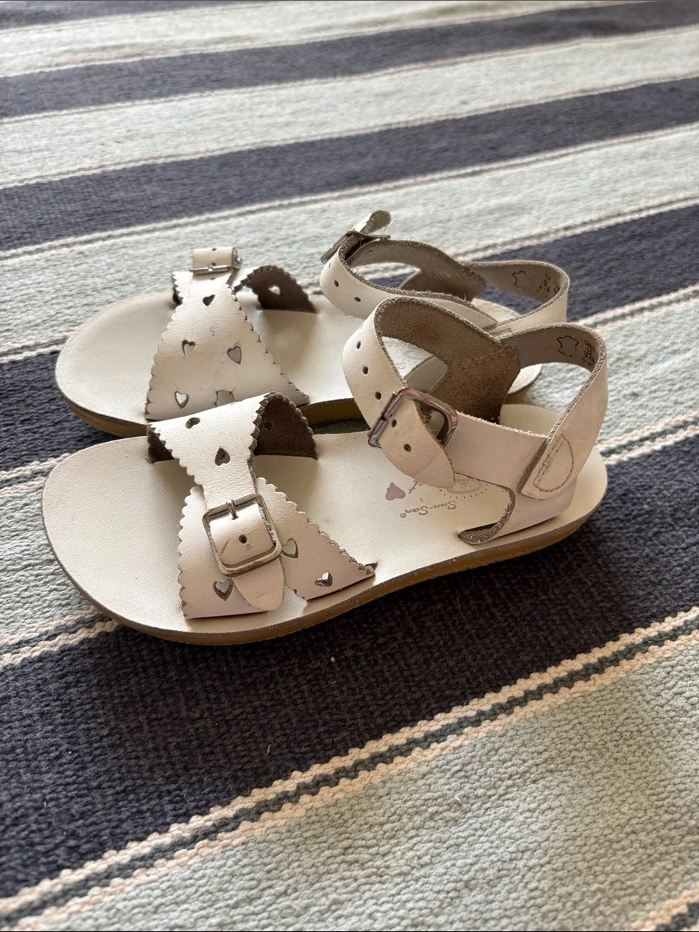 Sun San Sweetheart sandals toddler girls 10 white